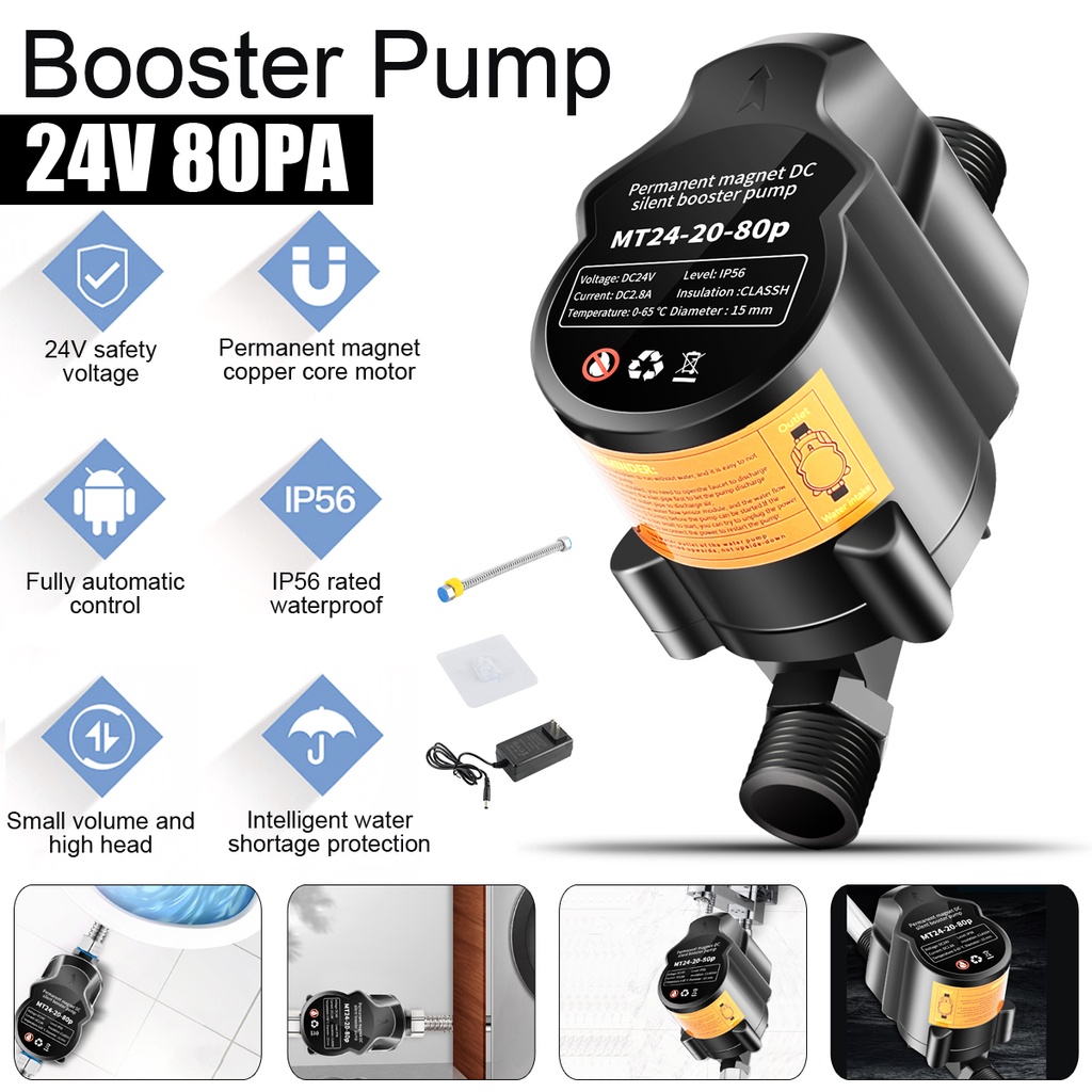 Máy bơm tăng áp lực nước dc 24v máy bơm áp lực nước cho gia đình máy nước nóng năng lượng mặt trời vòi hoa sen chậu rửa nhà bếp