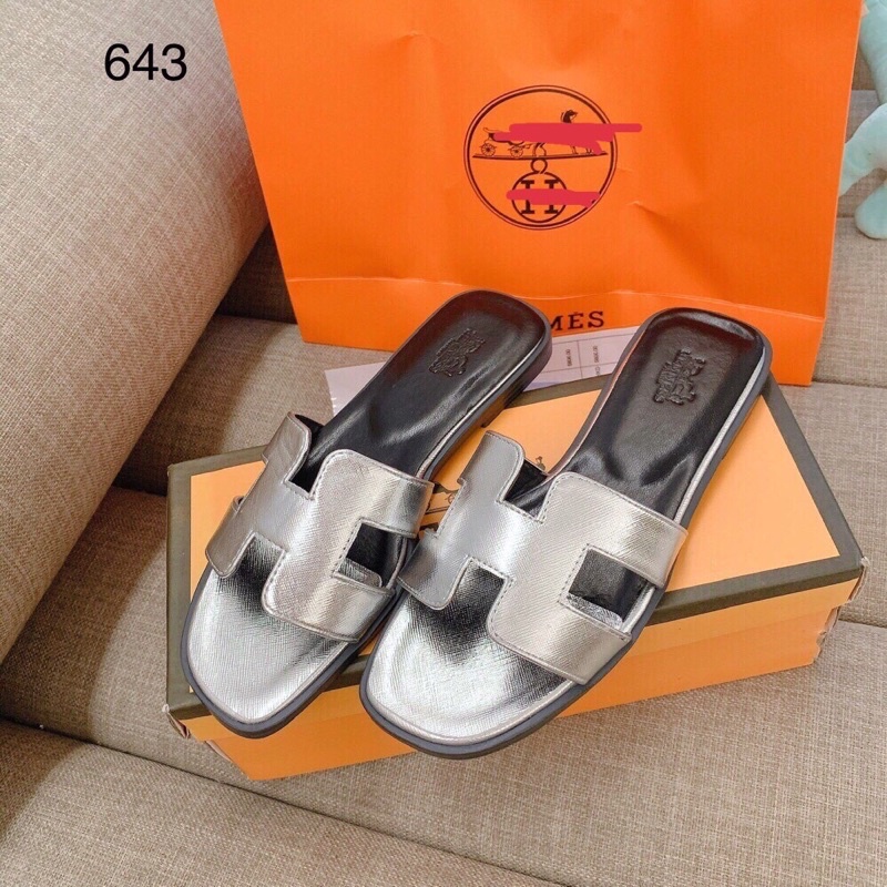 Dép chữ H màu bạc hàng đẹp- Thu Trang Shoes