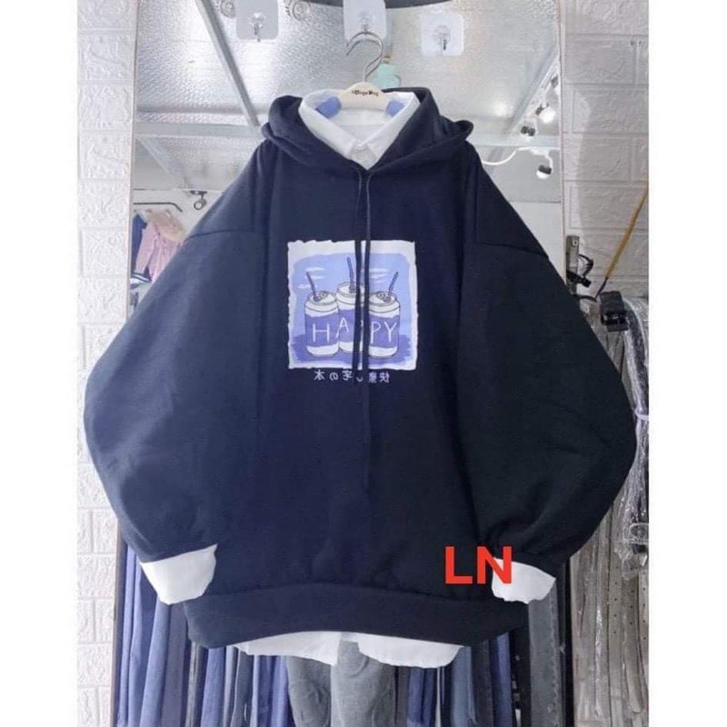 Áo hoodie ba lon nước happy LN12