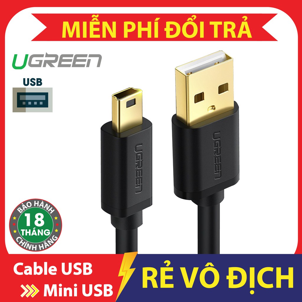 Cáp Mini Usb Ra Usb 2.0 Dài 0,5M Chính Hãng 10354,10355 Ugreen