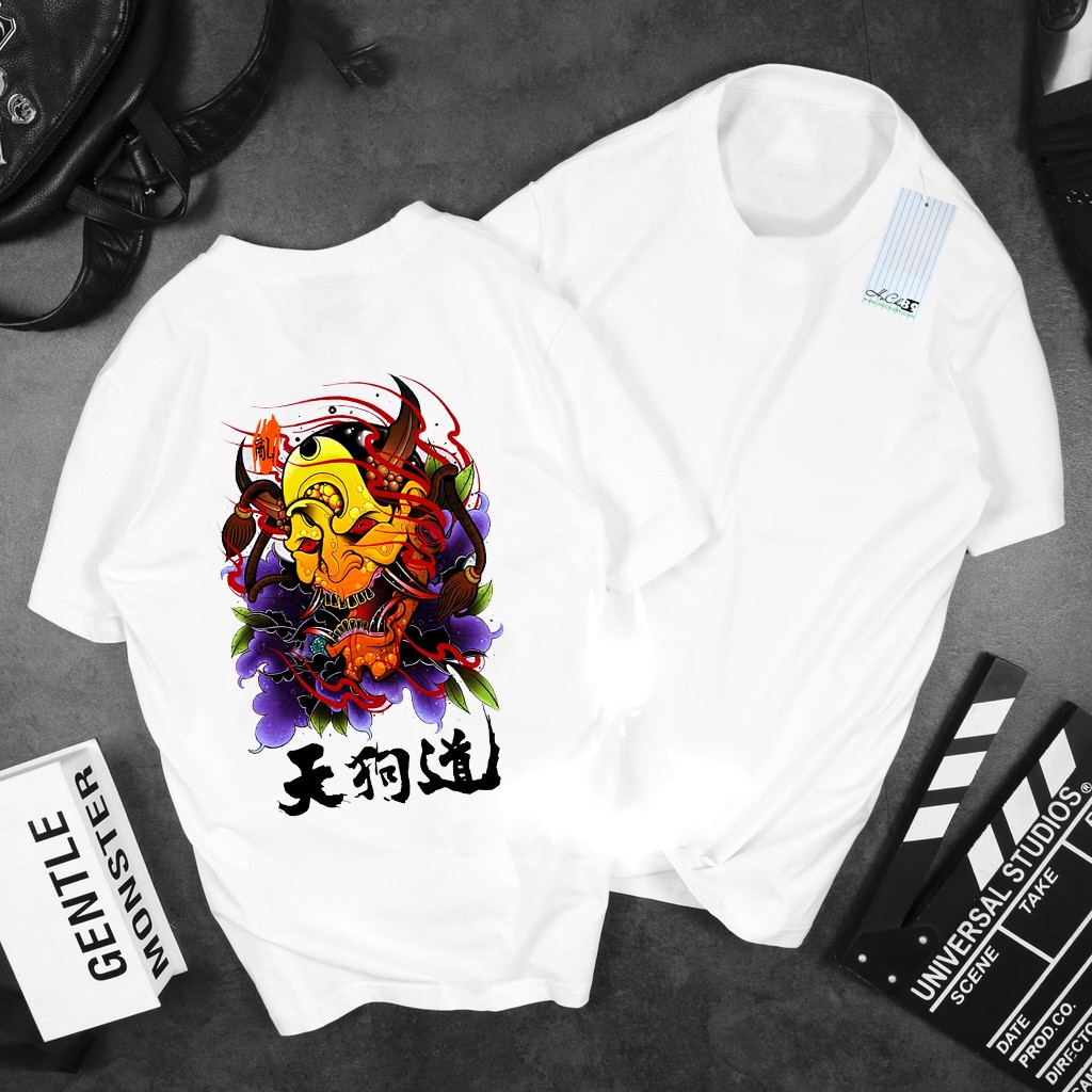 Áo thun nam nữ tay lỡ unisex in hình mặt quỷ cực đẹp