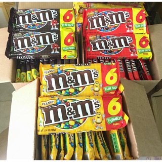{Date 8/2019]-Kẹo socola M&M funsize 1 bịch có 6 gói nhỏ bên trong của Mỹ