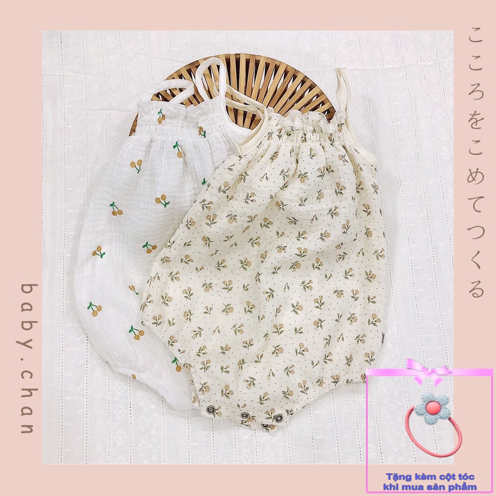 Bodysuit cho bé sơ sinh, áo liền quần bé gái 6 tháng, 1 tuổi, 2 tuổi vải cotton thấm hút mồ hôi, mềm mịn.