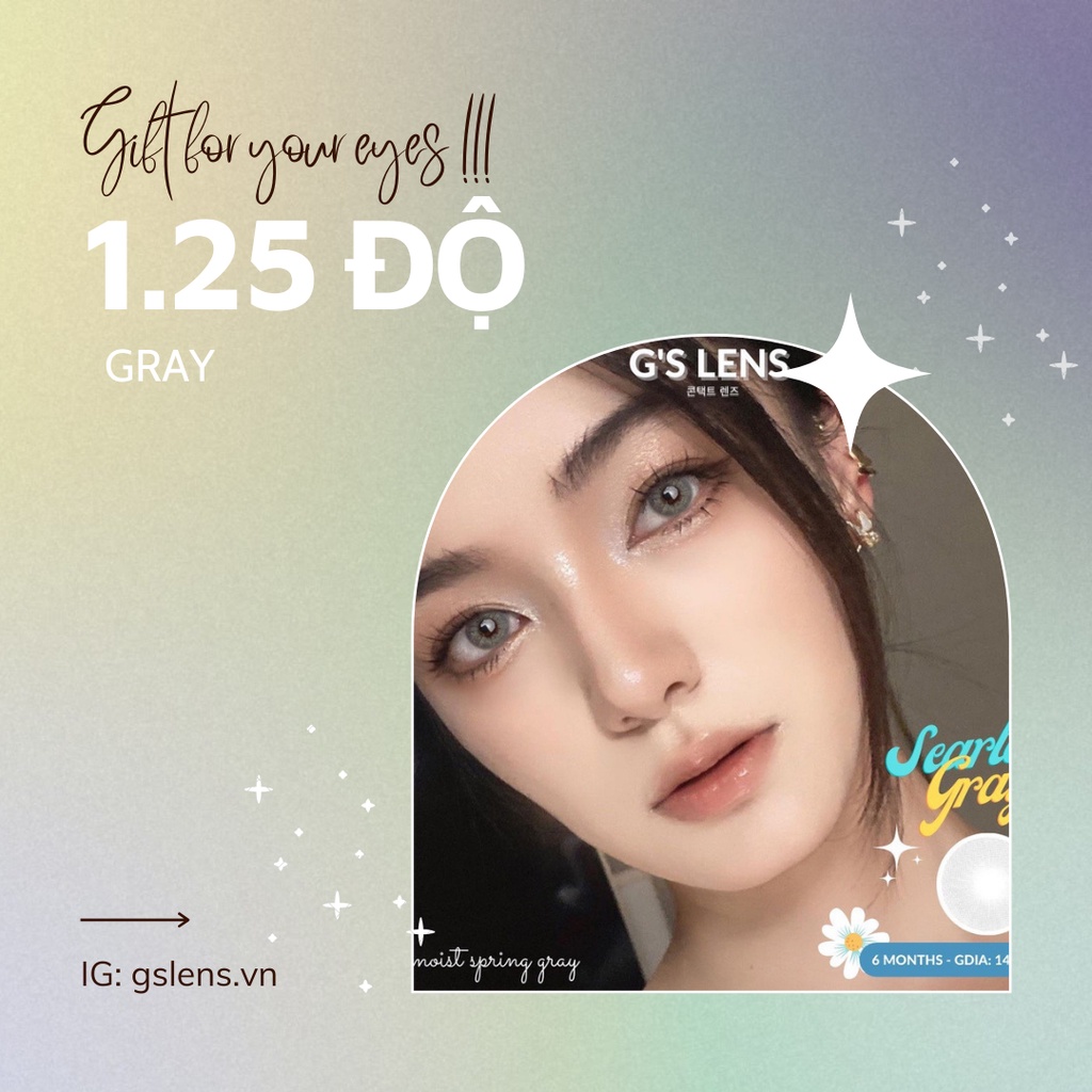 LENS CẬN 1.25 ĐỘ GRAY 50 MẪU KÍNH ÁP TRÒNG (tặng khay gương)