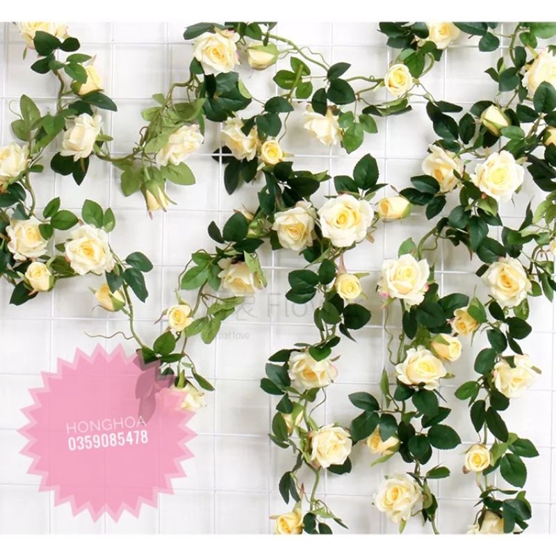 Dây Hồng Leo Giả Dài 2m trang trí decor siêu xinh
