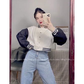 Áo khoác gió croptop bomber nữ local brand số 1 chất dù 2 lớp form rộng