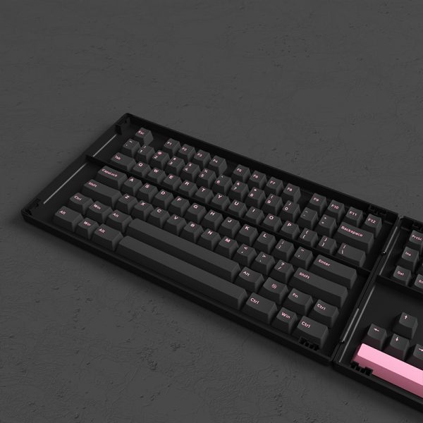 Keycap Cho Bàn Phím Cơ Akko Set – Black Pink (PBT Double-Shot/Cherry profile/229 nút) | Ezpc