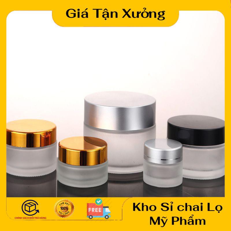 Hủ Đựng Kem ❤ TRÙM SỈ ❤ Hũ chiết mỹ phẩm thủy tinh mờ 5g,10g,15g,20g,30g,50g đựng kem