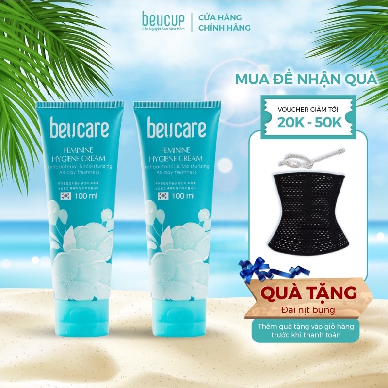 Combo 2 chai dung dịch vệ sinh phụ nữ BeUcare 100ml hương bạc hà, làm sạch dịu nhẹ, an toàn cho da