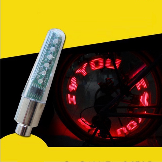 Đèn LED gắn van xe chạy chữ hiệu ứng.