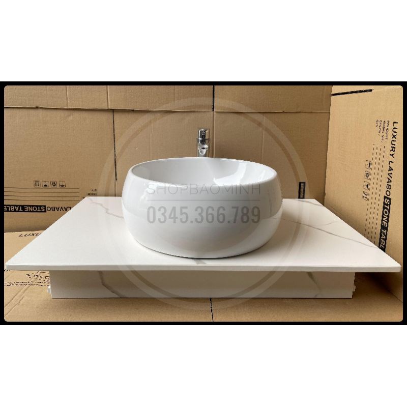 Chậu rửa mặt - Lavabo tròn đặt bàn 620 (KT 40cm)