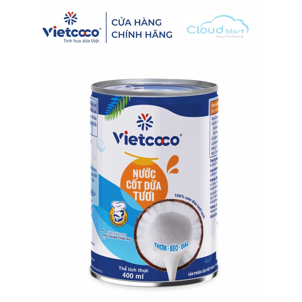 Nước cốt dừa Vietcoco 400ml - Nguyên liệu pha chế CLOUD MART HCM