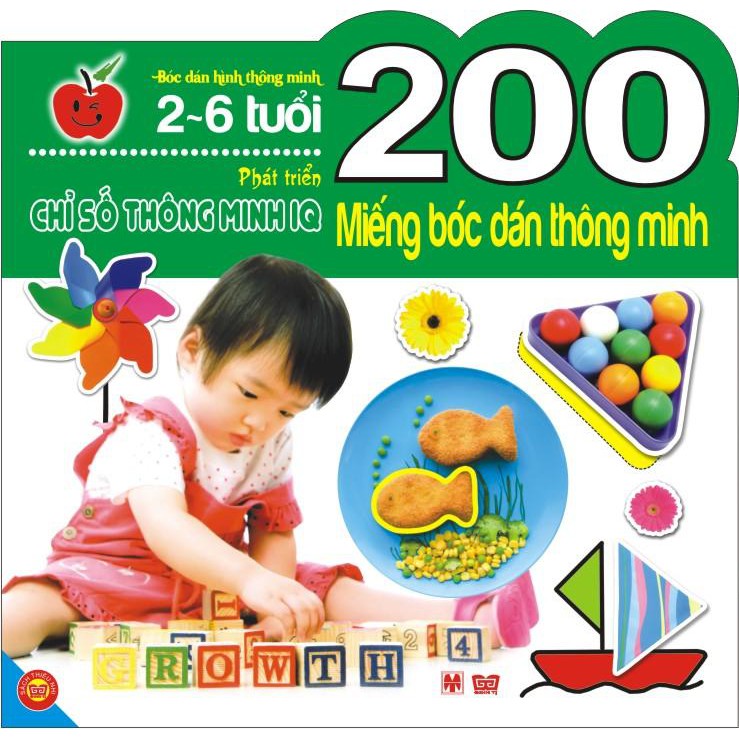 Sách - Bộ 4 quyển 200 Miếng bóc dán thông minh 2-6 tuổi - Tái bản 2018