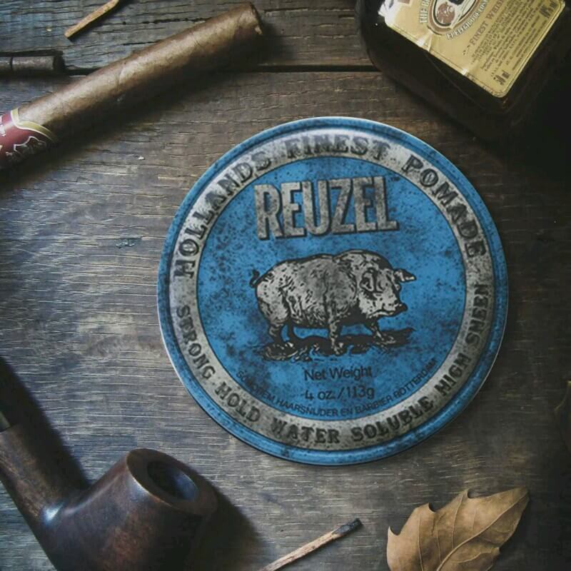 Sáp Vuốt Tóc Reuzel Blue Pomade - Strong Hold Chính Hãng - Pomade Heo Xanh Dương