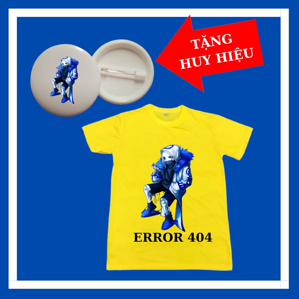 Áo thun Error 404 Sans trẻ em siêu ngầu, đủ size áo từ 10kg đến 90kg, huy hiệu error 404