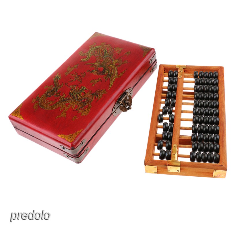 Bộ sưu tập bàn tính số học 11 thanh que đính hạt gỗ phong cách Trung Hoa cổ đại