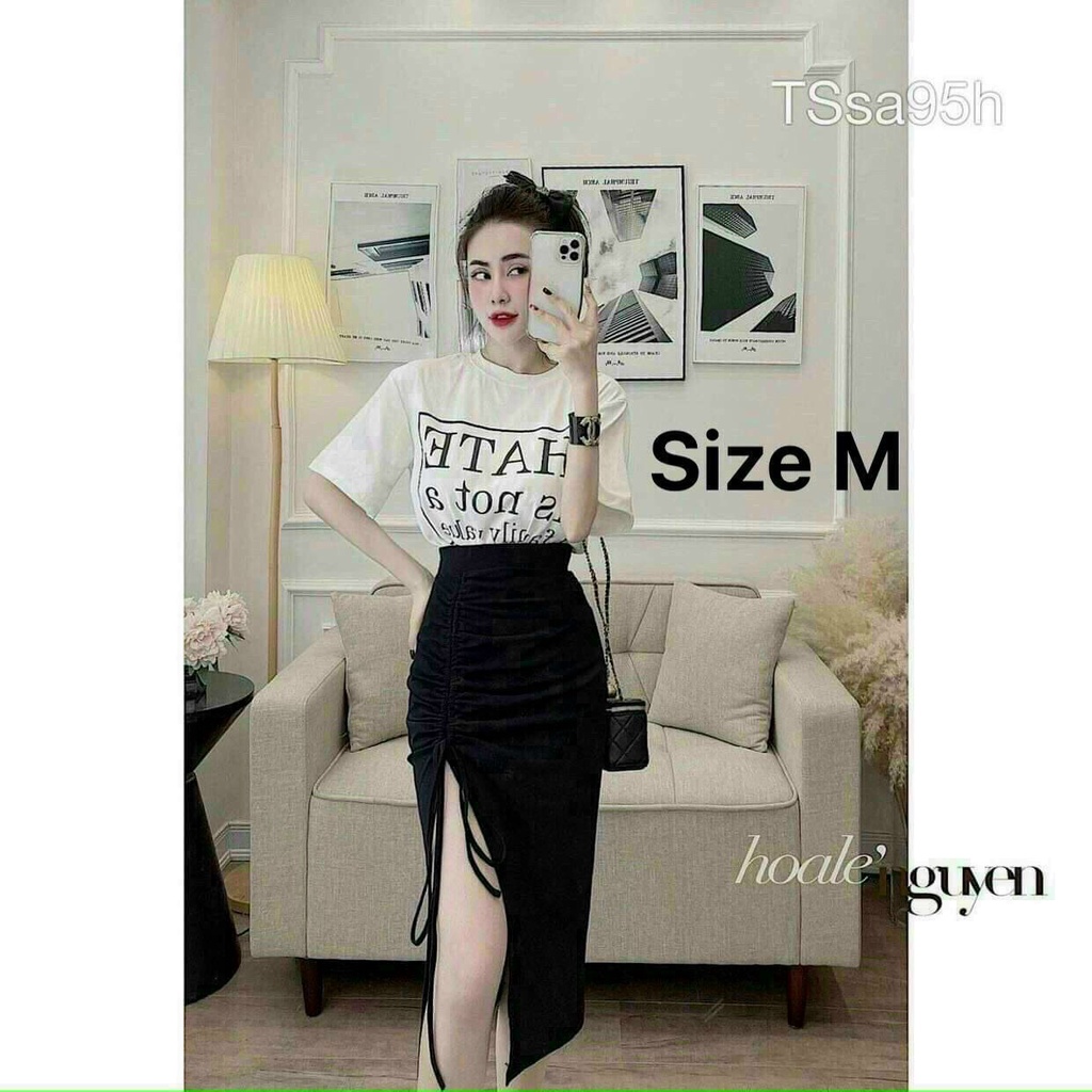 Set thun kate in chữ váy ngắn, set thun hate phong cách Hàn Quốc