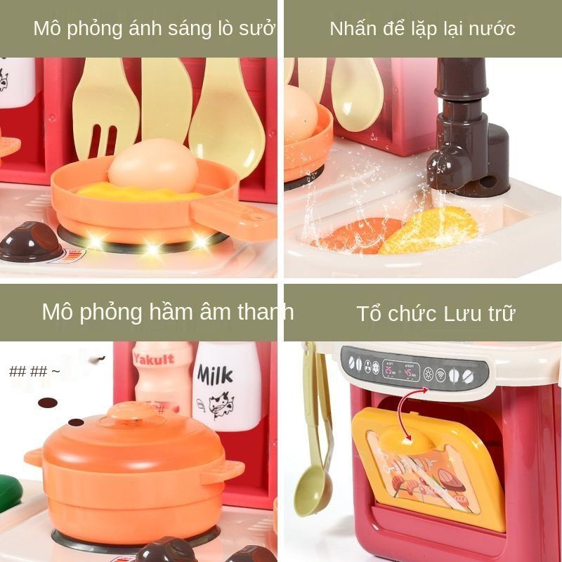 Bộ bếp mini 65 chi tiết âm thanh đèn xả nước