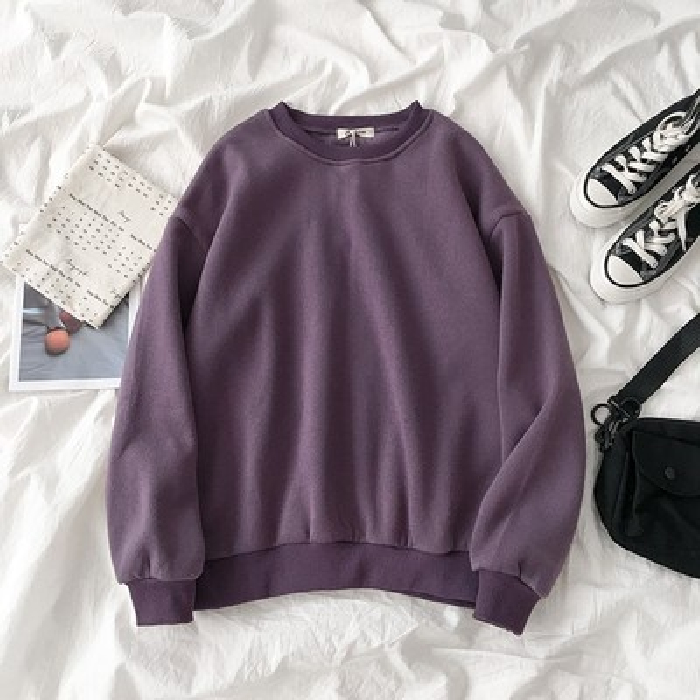 Áo sweater tay dài dáng rộng phong cách thời trang Hàn Harajuku 63 màu tuỳ chọn