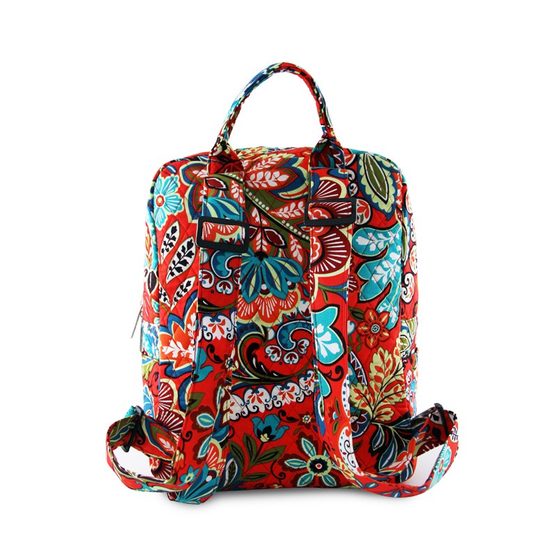Ba Lô Canvas Siêu Nhẹ In Họa Tiết Thổ Cẩm Xinh Xắn