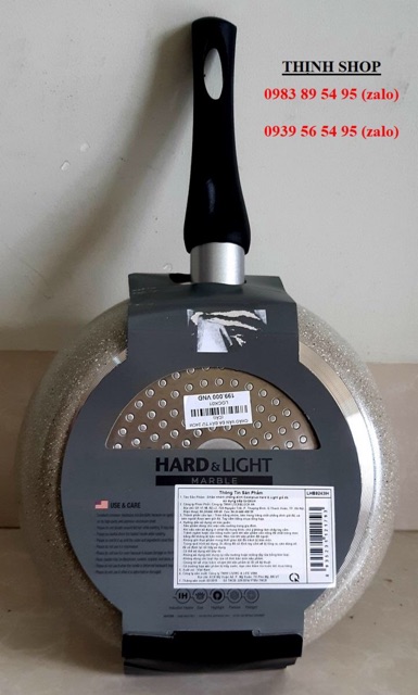 Chảo vân đá siêu chống dính HARD & LIGHT MARBLE LOCK&LOCK sử dụng bếp từ