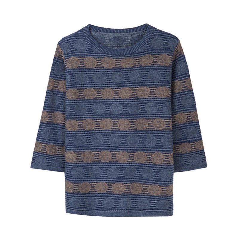 Áo Thun Lụa Dệt Kim Ba Lớp Tay Dài Dáng Rộng Phong Cách Hàn Quốc Thời Trang Mùa Thu Cho Nữ