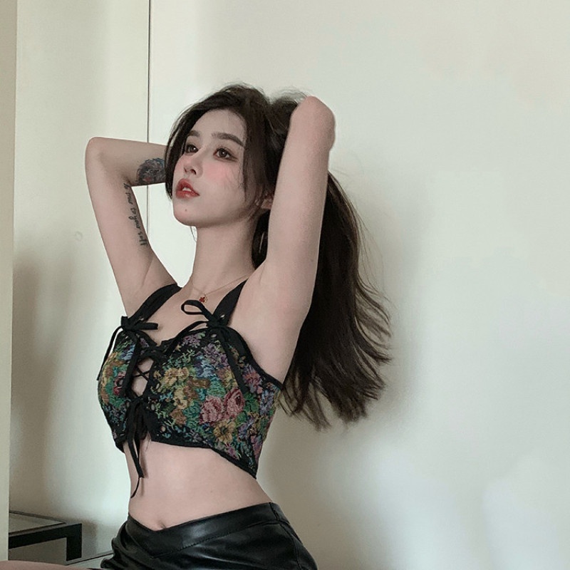 Áo Hoa Hai Dây Thiết Kế Quyến Rũ Thời Trang