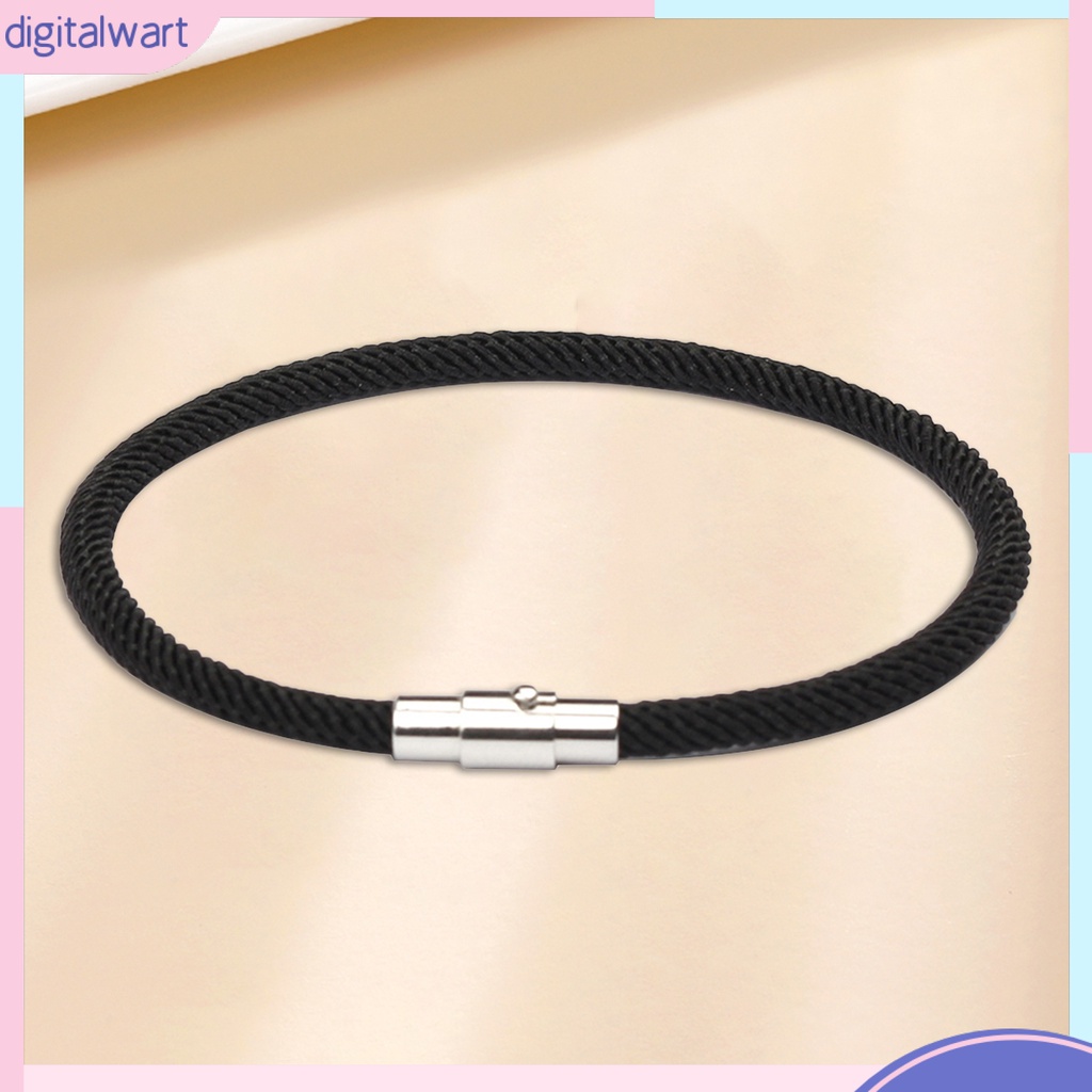 Vòng Tay Dây Nylon Màu Trơn Khóa Nam Châm May Mắn Cho Cặp Đôi