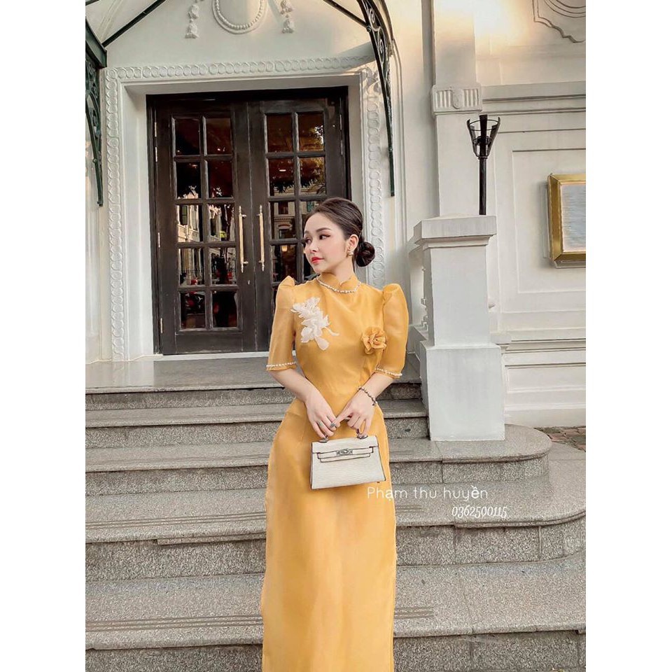 Áo dài nữ 🌸FREESHIP🌸 Sét voan áo dài xinh xắn + quần rộng