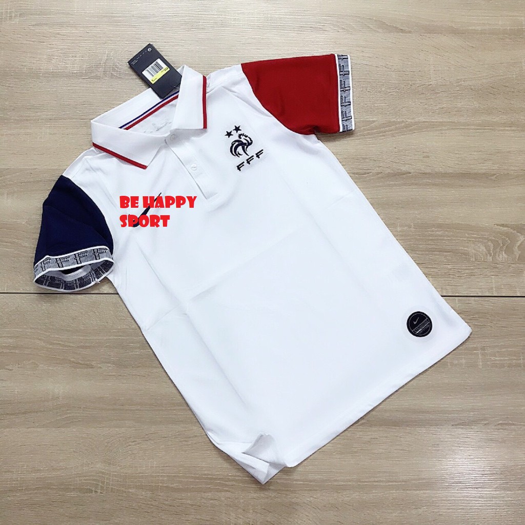 Áo Bóng Đá Polo Pháp Cực Chất màu Trắng - Áo Polo Mới Nhất PP Bởi Be Happy Sport