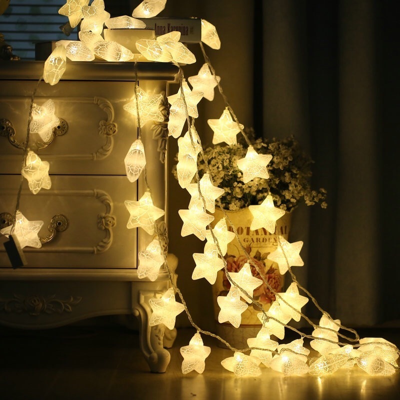 Dây Đèn LED Trang Trí Hình Ngôi Sao Chiều Dài 1.5m/3m