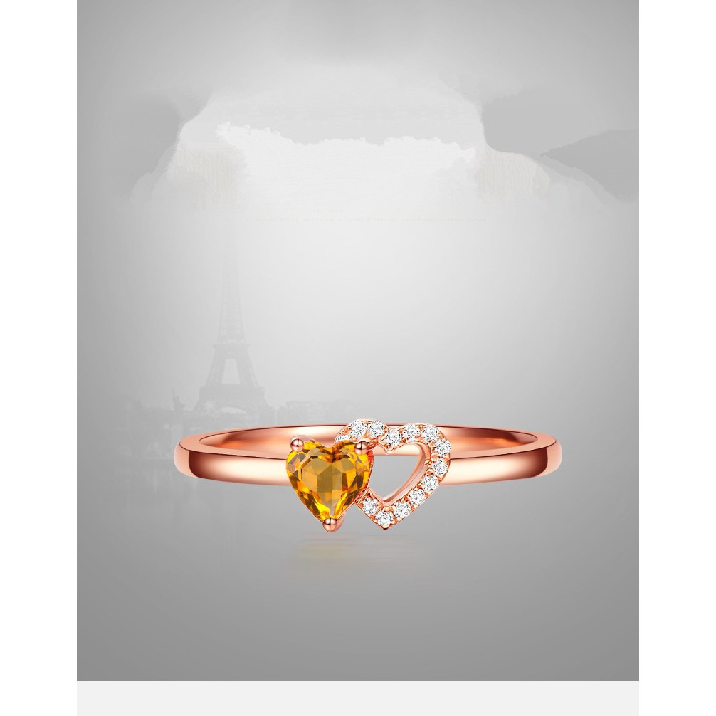 Nhẫn mạ bạc 925 phối hình trái tim xinh xắn dành cho nữ