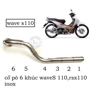 Cổ pô wave A110 2017 2021 inox size 27MM cổ wave hàn pô zin pô độ