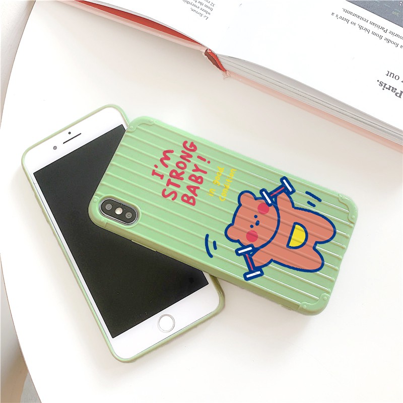 Ốp lưng iphone Gấu tập tạ sọc 3D chống va đập 5/5s/6/6plus/6s/6splus/7/7plus/8/8plus/x/xs/11/12/pro/max/plus/promax | BigBuy360 - bigbuy360.vn