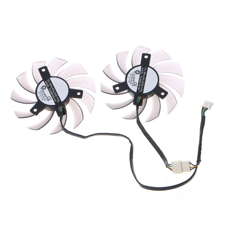 Set 2 quạt tản nhiệt 75MM PLD08010S12H VGA cho GTX 1050TI 6930 7850 GTX 550 750 770Ti 0.25A