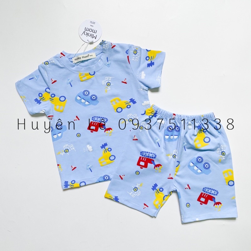 Bộ Cộc Tay MINKY MOM THUN LẠNH in toàn thân hoan tiết dễ thương -TH101