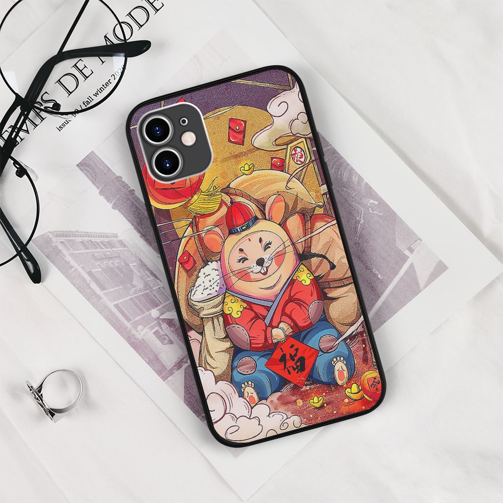 Ốp Lưng iphone hình Chuột Thần Tài Con Chuột Béo ECOMEX cho Iphone 5 6 7 8 Plus 11 12 Pro Max X Xr MYS20220030
