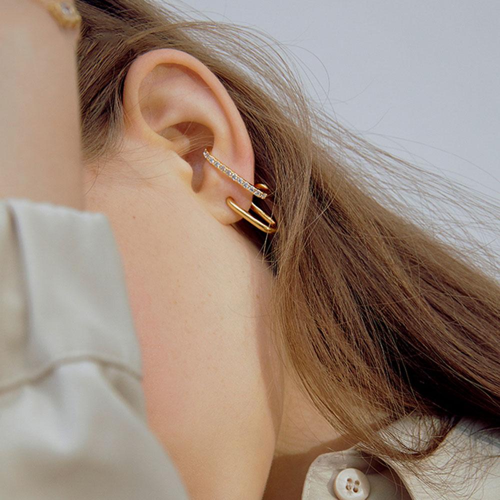 Bông Tai Hình Tròn Đôi Bằng Kim Loại Đơn Giản Thời Trang