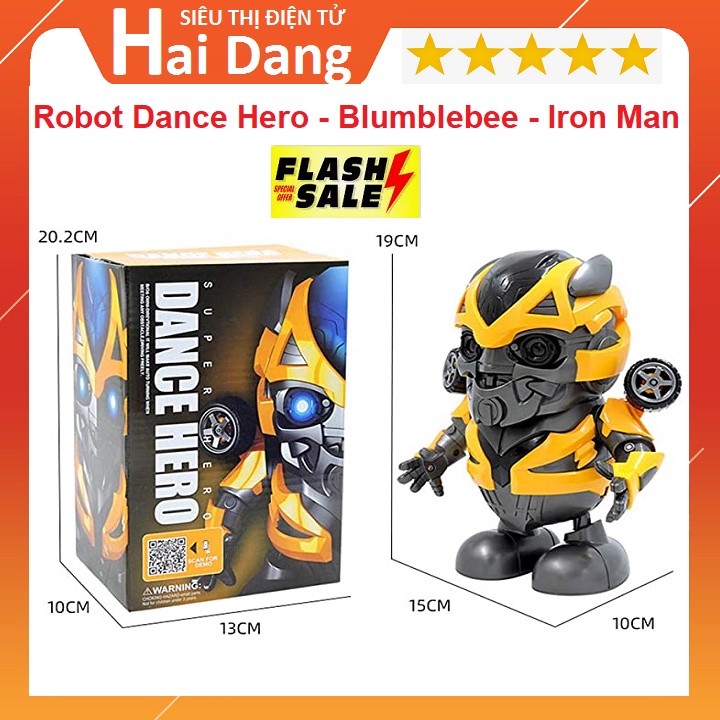Đồ Chơi Robot, Dance Hero Blumblebee - Iron Man Siêu Nhân Nhảy Mua Theo Nhạc - Có Đèn Siêu Hot - Mô Hình Siêu Nhân