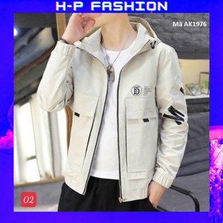 Áo khoác nam kaki 🔵 𝐅𝐑𝐄𝐄 𝐒𝐇𝐈𝐏 🔵 áo khoác nam đẹp cao cấp có túi trong tiện lợi hpfashion - akkk07