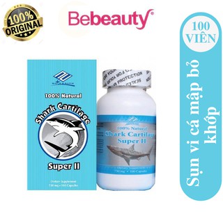 Sụn Vi Cá Mập Tăng Cường Tái Tạo Sụn Khớp, Giúp Khớp Khỏe Mạnh NuHealth Shark Cartilage Super II 100 Viên