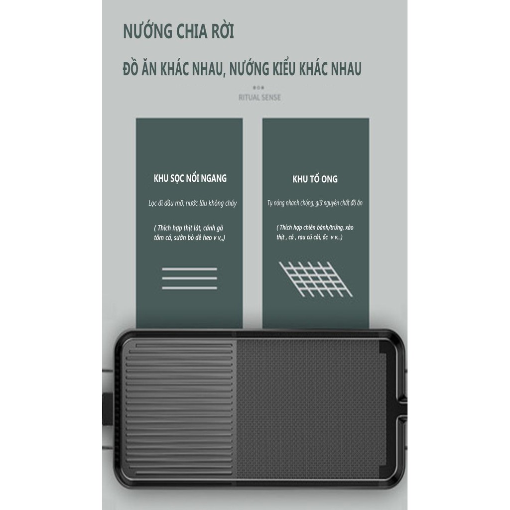 bếp nướng chống dính nồi nướng điện ăn đồ nướng bbq kiểu hàn quốc HM57