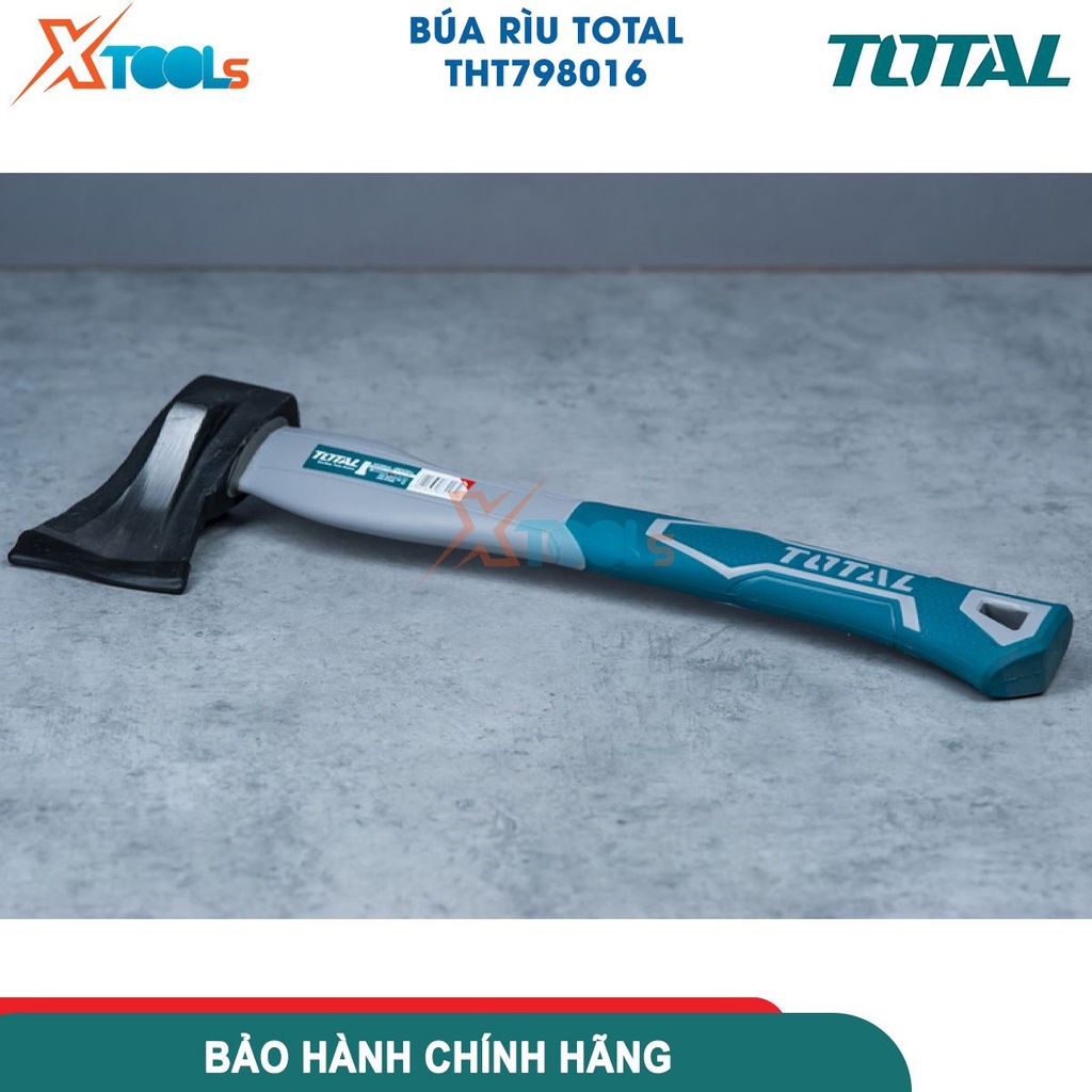 Búa rìu 1000g TOTAL THT798016, búa rìu có trọng lượng 1000g, đầu rìu được rèn thả, xử lý nhiệt, thép-CHÍNH HÃNG-XTOOLS