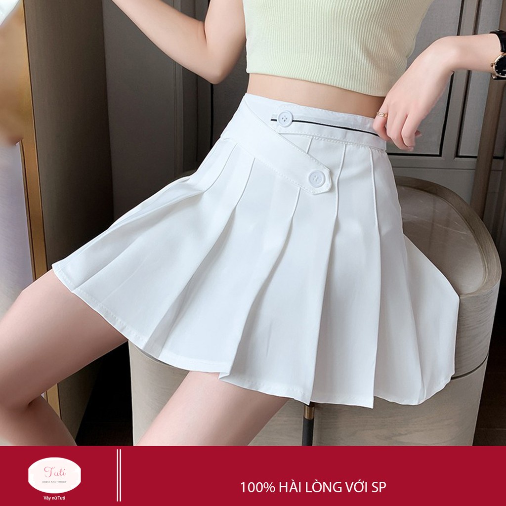 Chân váy xếp ly đan khuy dáng chữ A lưng cao phong cách tennis xòe váy ngắn thời trang phong cách ulzzang | BigBuy360 - bigbuy360.vn