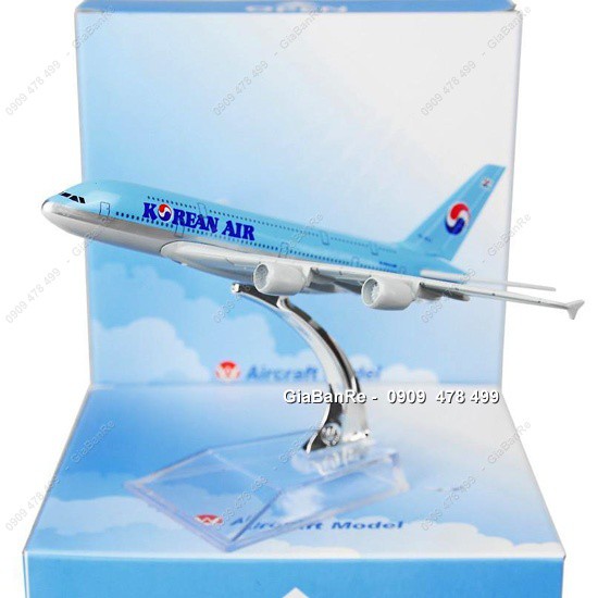 Mô Hình Kim Loại Máy Bay Korean Air Hàn Quốc- Dài 16cm Đế Mica - 8954.2