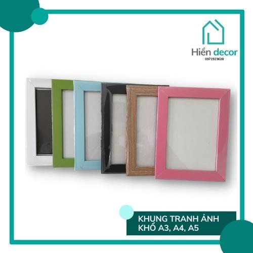 Khung ảnh  A3, A4, A5 chuẩn quốc tế mặt mica, đủ màu sắc giá rẻ