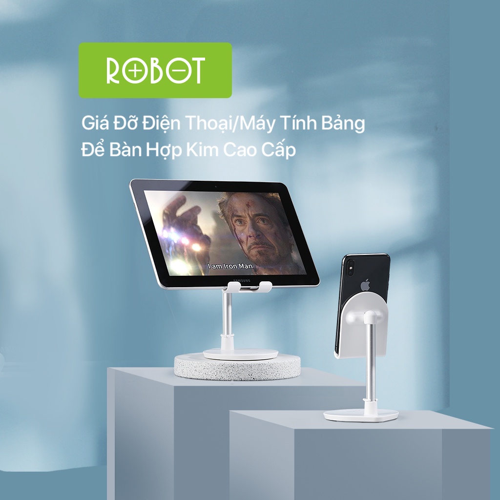 Giá Đỡ Điện Thoại Máy Tính Bảng ROBOT RT-US05 Điều Chỉnh Linh Hoạt 45 Độ Kiểu Dáng Nhỏ Gọn Hàng Chính Hãng