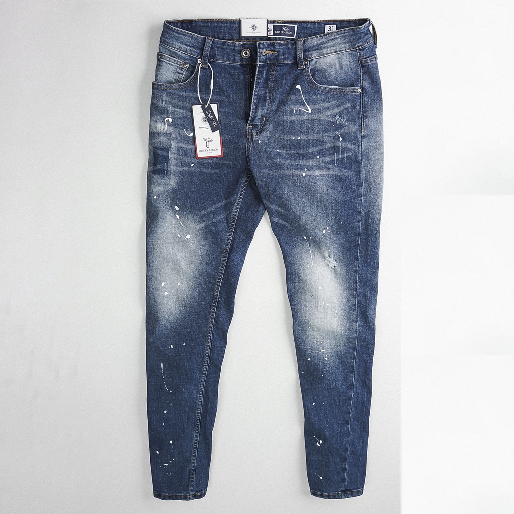 Quần jean nam Dusty Tailor vẩy sơn chính hãng, vải jean thun co giãn 4 chiều, form slimfit, màu wash trẻ trung cá tính