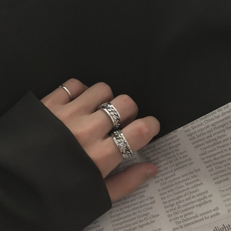 Nhẫn xoay đơn giản cá tính thời trang