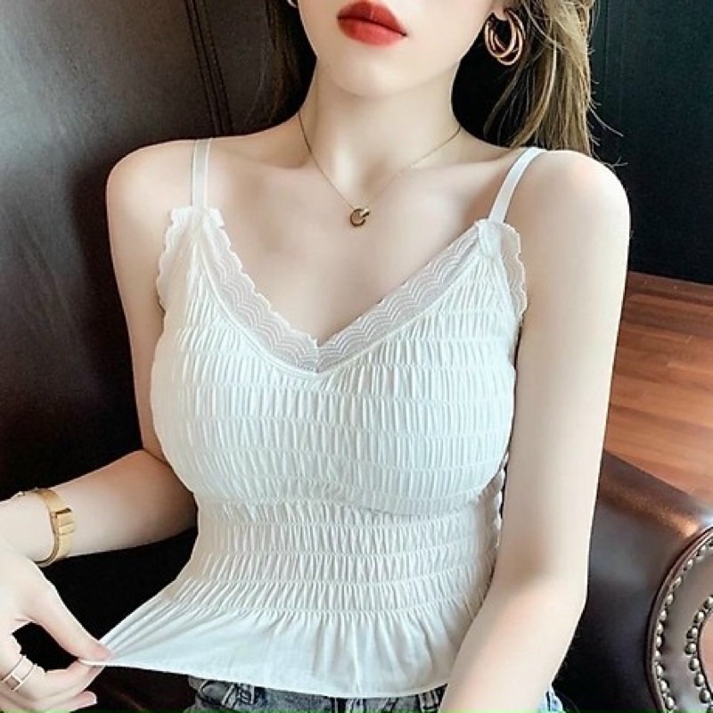 Áo bra thiết kế bèo nhúm xinh xắn kèm mút ngực C005